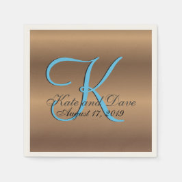 Guardanapo De Papel Monograma 🔑 Pecan de Na moda de bronze