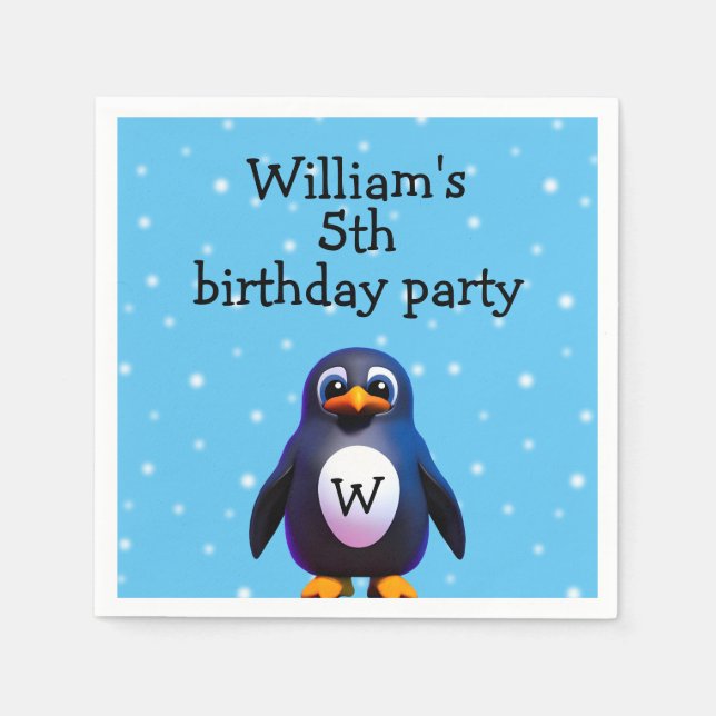 Guardanapo De Papel Monograma Penguin Napkins (Frente)