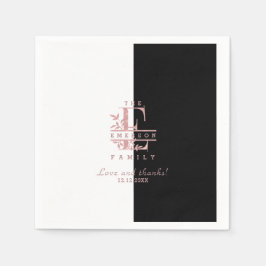 Guardanapo De Papel Monograma personalizado de divisão rosa Dourada E 