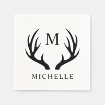 Monograma Personalizado de Galhada de Veado Preta 