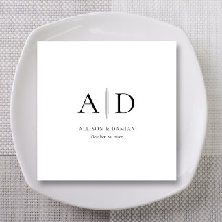 Guardanapo De Papel Monograma Personalizado e Nomes Casamento Napkins