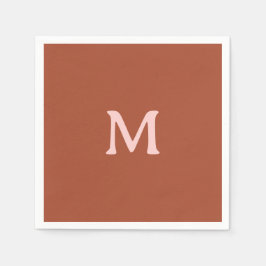 Guardanapo De Papel Monograma Personalizado Laranja Queimado
