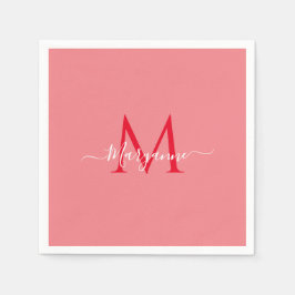 Guardanapo De Papel Monograma Personalizado Rosa