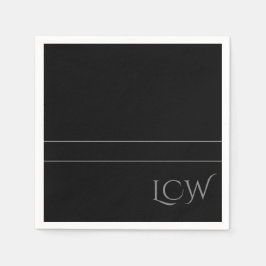 Guardanapo De Papel Monograma preto básico