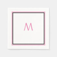 Monograma Preto Branco Rosa Monograma Inicial Nome