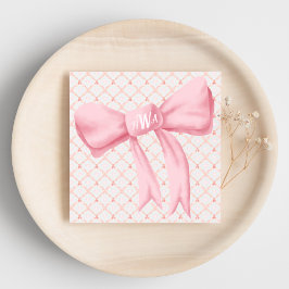 Guardanapo De Papel Monograma Rosa Arco Corações Nápoles