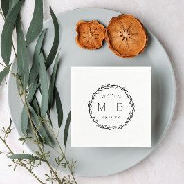 Guardanapo De Papel Monograma Rustic Wreath Wedding