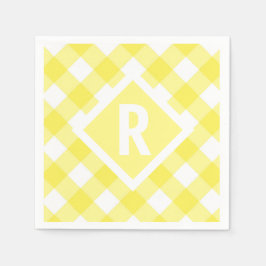 Guardanapo De Papel Monograma Rustic Yellow Gingham
