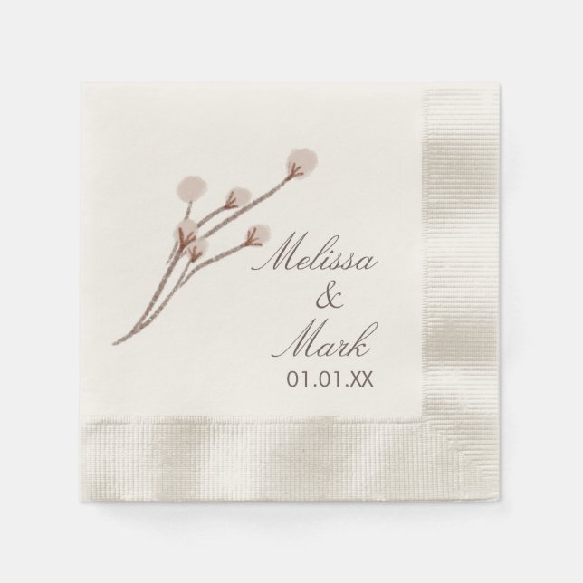 Guardanapo De Papel Monograma Simples De Algodão Desenhado À Mão (Frente)