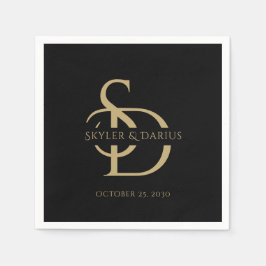 Guardanapo De Papel Monograma Simples De Casamento Personalizado Com N