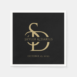 Guardanapo De Papel Monograma Simples De Casamento Personalizado Com N