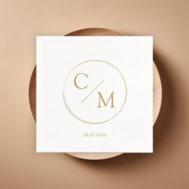 Guardanapo De Papel Monograma simples e elegante Serviette Napkins (Criador carregado)