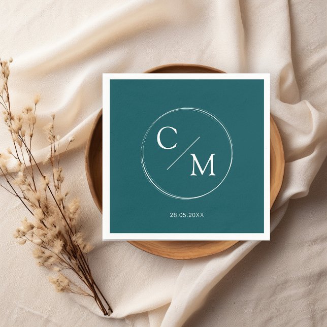 Guardanapo De Papel Monograma simples e elegante Serviette Napkins (Criador carregado)