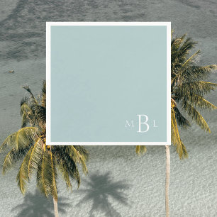 Guardanapo De Papel Monograma Simples e Moderno Cocktail de Seafoam