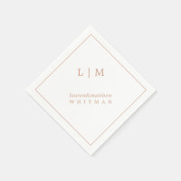 Monograma Simples Rosa Elegante Casamento