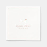 Monograma Simples Rosa Elegante para Casamento