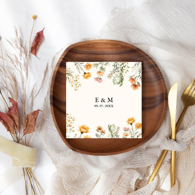 Guardanapo De Papel Monograma Weadow Wildflower Boho (Criador carregado)