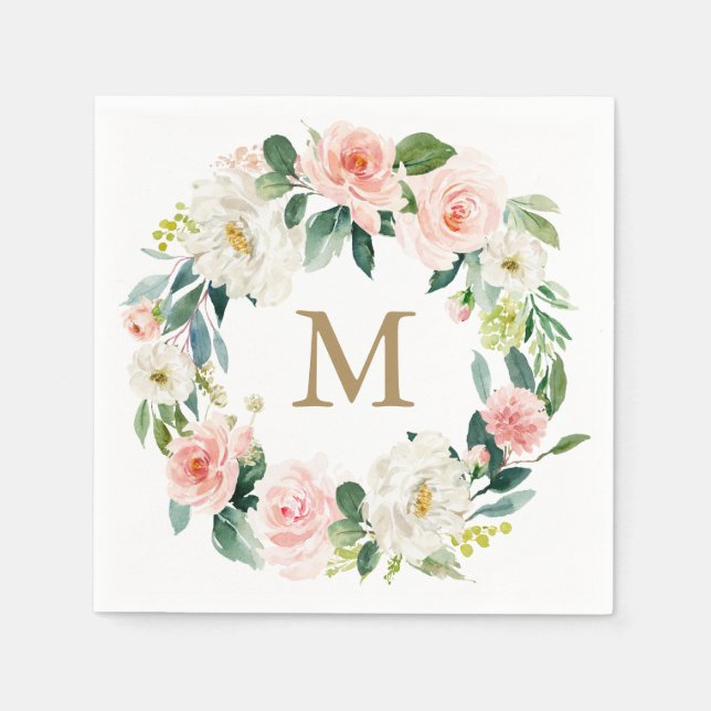 Guardanapo De Papel Monograma Wedkin Napkin Cocktail (Frente)