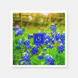 Guardanapo De Papel Monogramas Bluebonnets e Pincel Indiano
