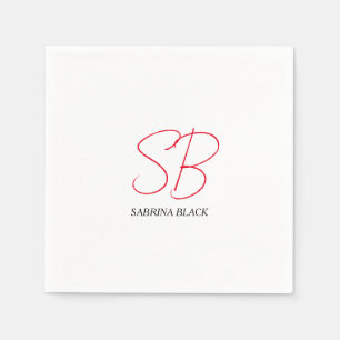 Guardanapo De Papel Monogramas Nome Simples Moderno Minimalista