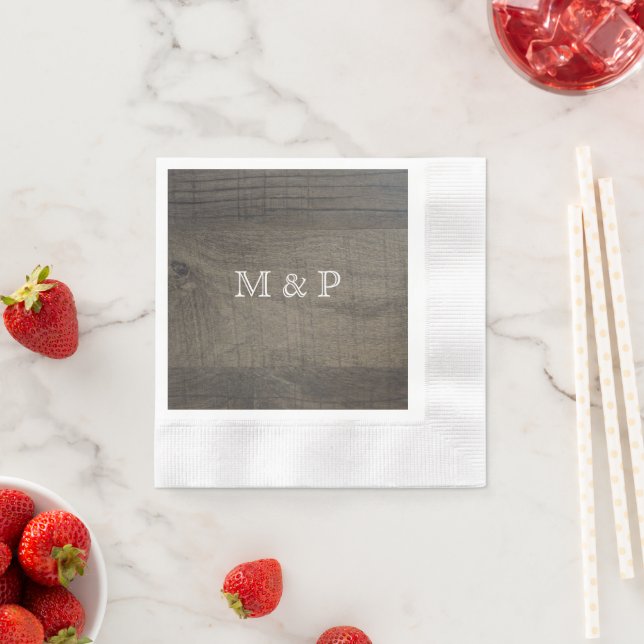 Guardanapo De Papel Monogrammed Wood-Look (Insitu)