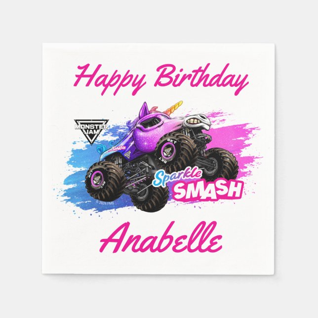 Guardanapo De Papel Monster Jam - Sparkle Smash Aniversário (Frente)