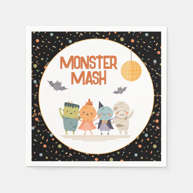 Guardanapo De Papel Monster Mash Kids Halloween (Frente)