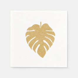 Guardanapo De Papel Monstera Leaf Napkin Dourado