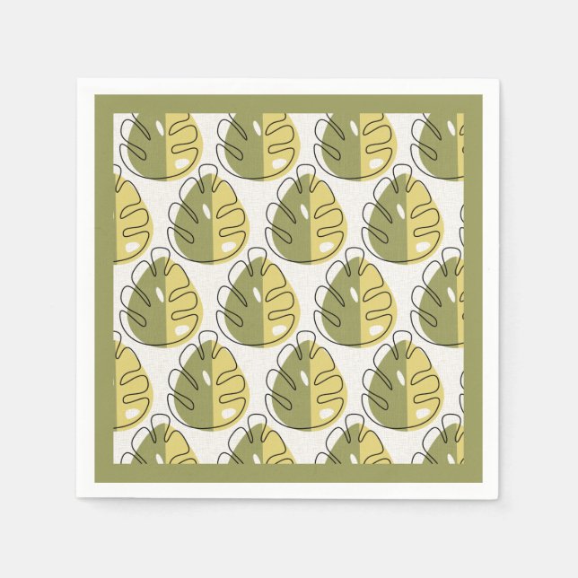 Guardanapo De Papel Monstera Leaves – Green (Frente)