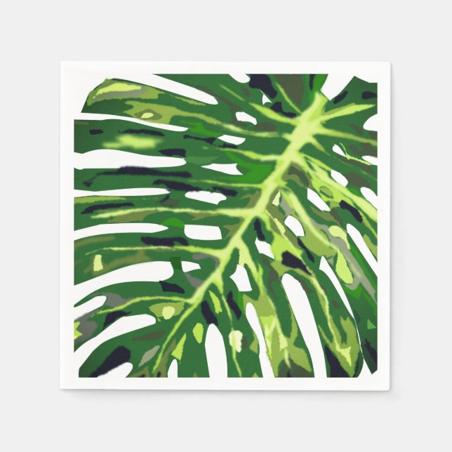 Guardanapo De Papel Monstera Tropical Leaf Napkins - Férias Exóticas (Frente)