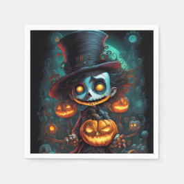 Guardanapo De Papel Monstro assustador e Jack-O-Lanternas