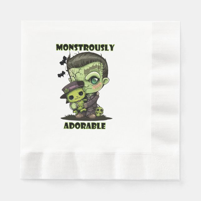 Guardanapo De Papel Monstro de Frankenstein Fofo com pelúcia (Frente)