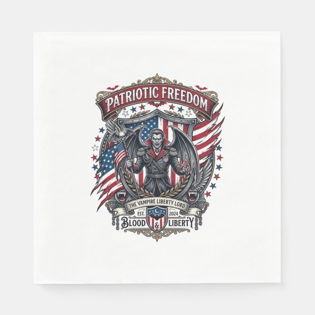 Guardanapo De Papel Monstro de Terror Senhor da Liberdade Vampiro Patr (Frente)