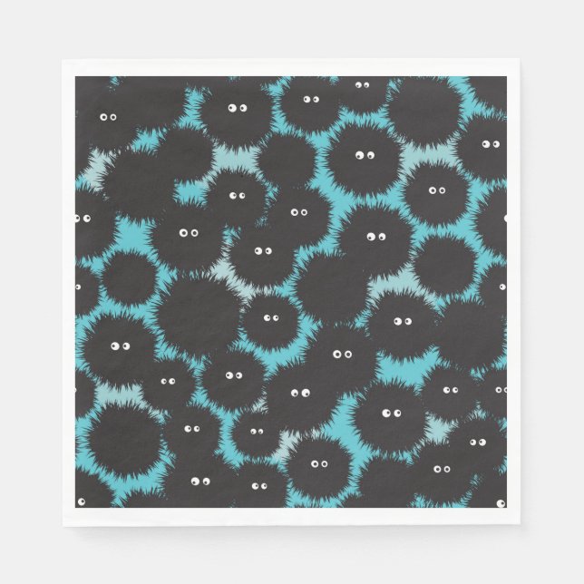 Guardanapo De Papel Monstros engraçados e pretos (Frente)