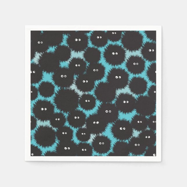 Guardanapo De Papel Monstros engraçados e pretos (Frente)