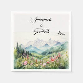 Guardanapo De Papel Montanha e flor silvestre