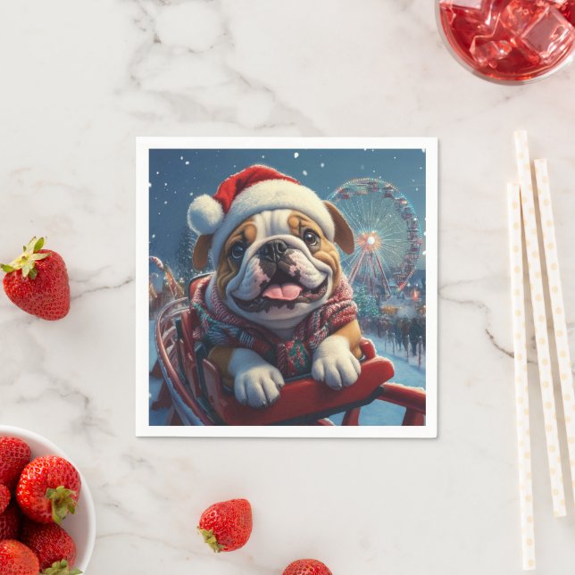 Guardanapo De Papel Montanha Russa Bulldog Natal (Insitu)