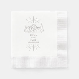 Guardanapo De Papel Montanhas Line Art Ametyst Wedding