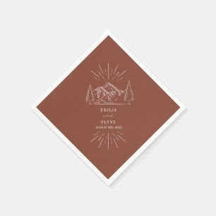 Guardanapo De Papel Montanhas Line Art Terracotta Wedding