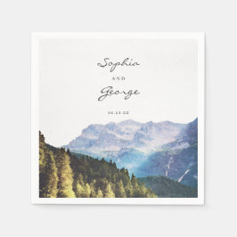 Guardanapo De Papel Montanhas Watercolor Casamento Napkin Cocktail