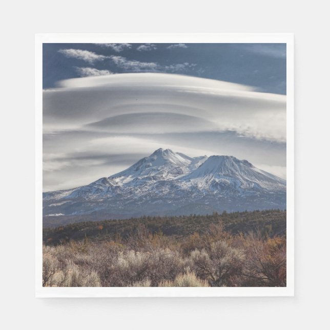 GUARDANAPO DE PAPEL MONTE SHASTA COM NUVEM LENTICULAR (Frente)