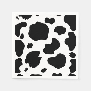 Guardanapo De Papel Moo Cow Spots Impressão Black & White Festa de ani