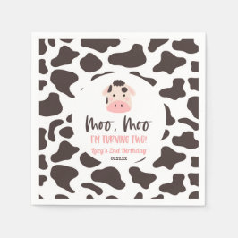 Guardanapo De Papel Moo, estou a fazer duas festas de segundo aniversá