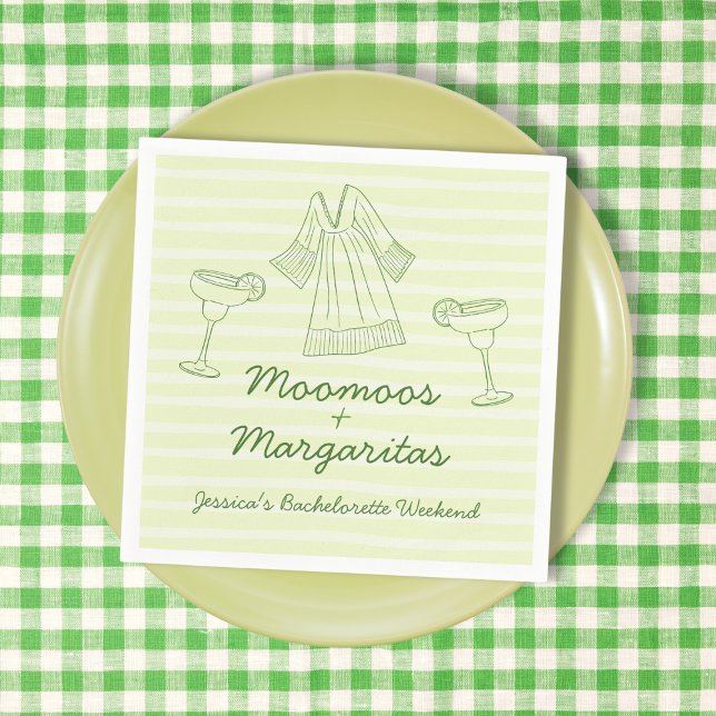 Guardanapo De Papel Moo Moos & Margaritas Letra à Mão Despedida de Sol (Moo Moos & Margaritas Handwritten Bachelorette Napkins)
