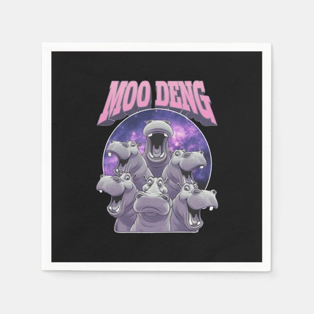 GUARDANAPO DE PAPEL MOO NEGA O FAMOSO BEBÊ PIGMY HIPPO MOODENG (Frente)