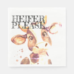 Guardanapo De Papel Moo-ve sobre o Bordo de Napkins: Heifer, por favor