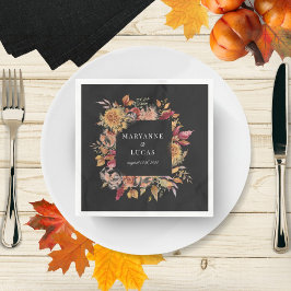 Guardanapo De Papel Moody Autumn Floral Monograma