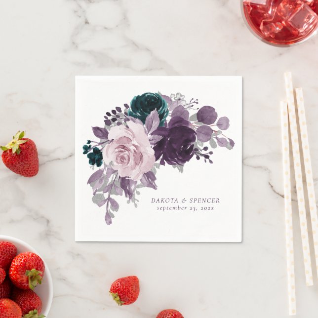 Guardanapo De Papel Moody Boho | EggPlant Purple e Teal Rosa (Insitu)