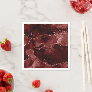 Guardanapo De Papel Moody Crimson Agate Dark Blood Red Jewel Tone