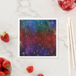 Guardanapo De Papel Moody Ombre Psicodélico Grunge Dourado Stardust